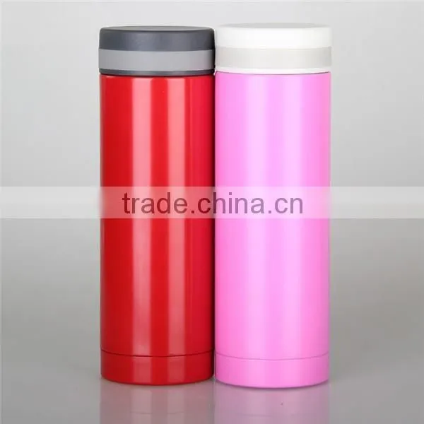 2016 Newly Hot Sale Concise Manufactured Double Wall Stainless Steel Vacuum Flask With Flastic Lid