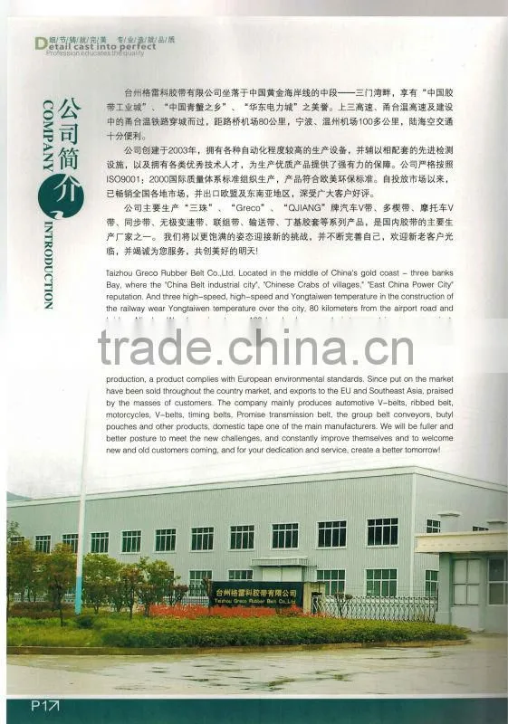 High quality Industrial Variable Speed v Belts