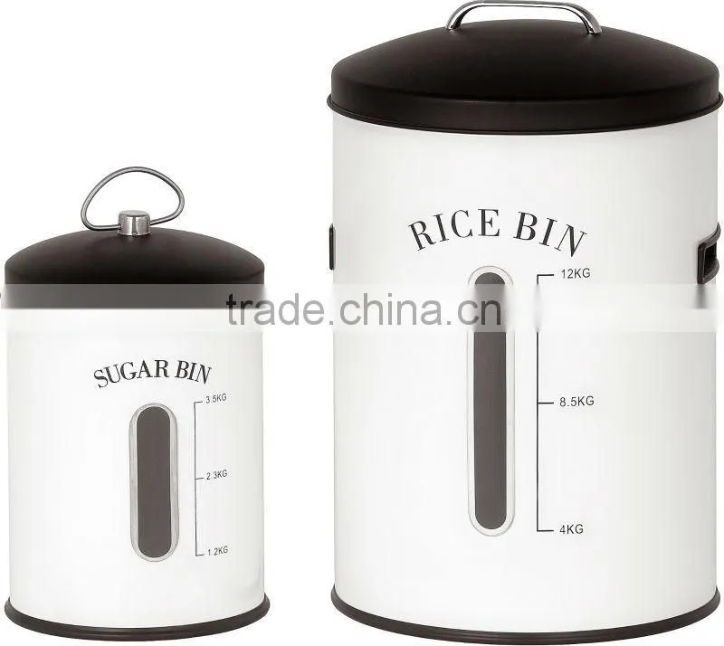 High Quality Colorful Metal Round Rice Bin
