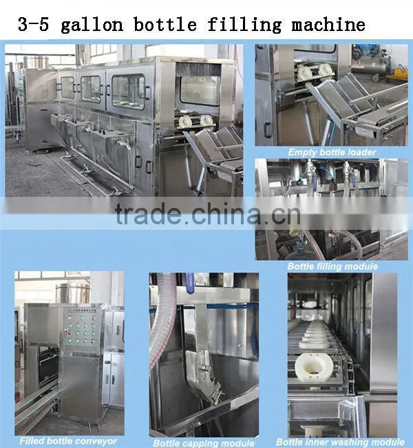 5 gallon barrel water washing filling capping machine