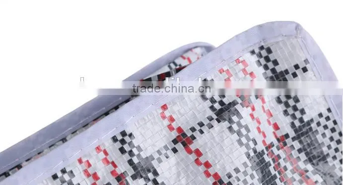 classical pp woven fodable shopping bag with zipper