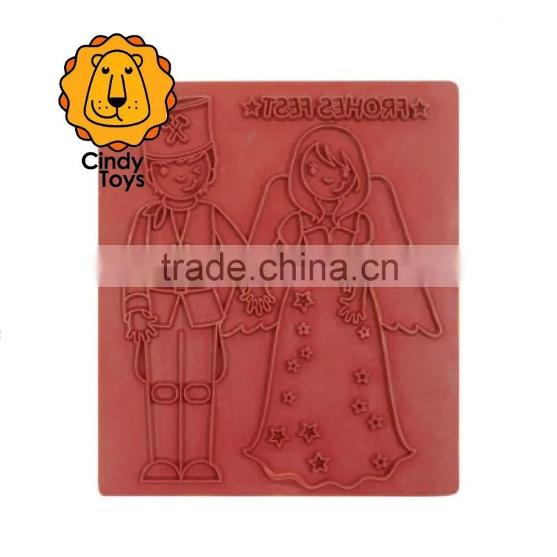 Wooden Rubber Stamp Angel & Miner 1 pcs for Christmas