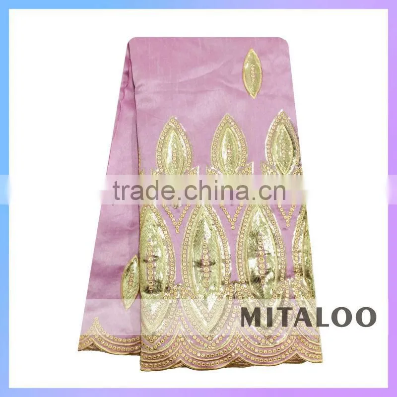 Mitaloo MGP0039 Embroidery Polyester Fabric With Sequins Aso Ebi George Fabric