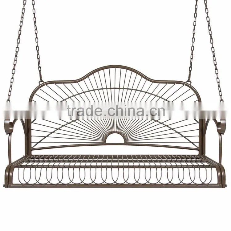 Best Choice Products Leisure Iron Modern Outdoor Patio 3 Seat Double Hanging Swing Chair