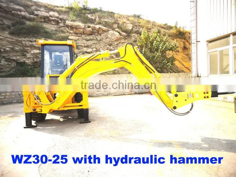 WZ30-25 Backhoe loader 7600KGS with cummins engine,4WD,CE paper