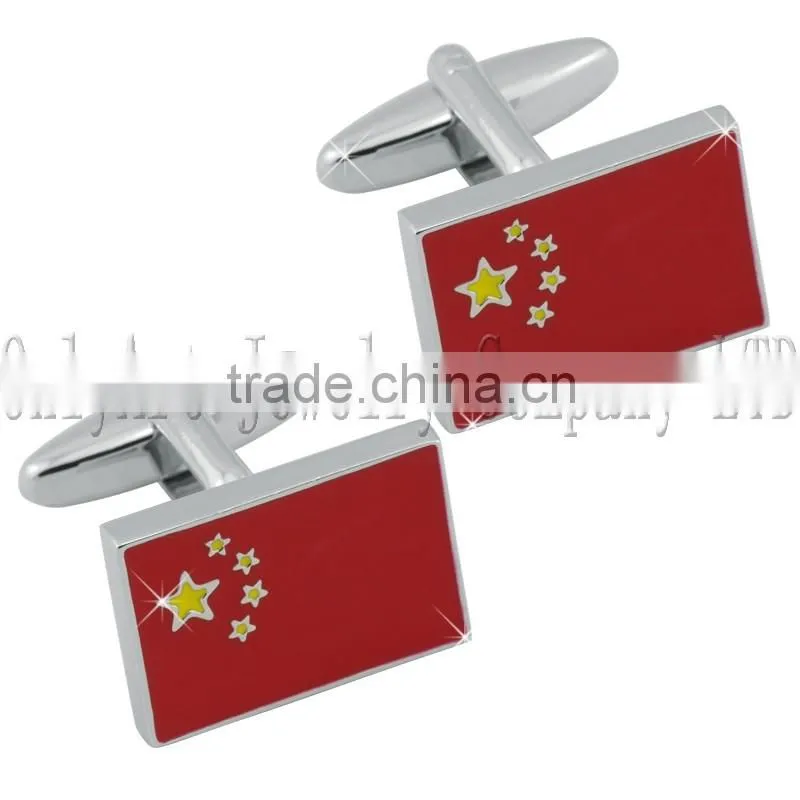 China factory top grade custom made national flag cufflinks