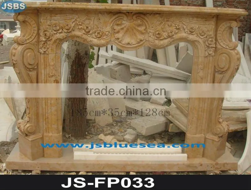 Natural stone fireplace mantel