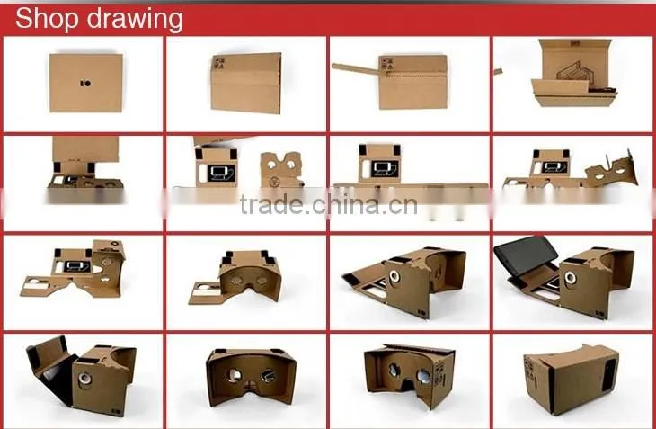 2016 hot new products cardboard diy cheap virtual augmented reality glasses