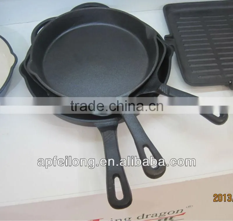 cast iron grillde /skillet/grill/ fryer/baking pan