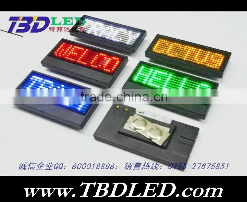 B729 blue led name card badge,led mini led display,mini led message sign