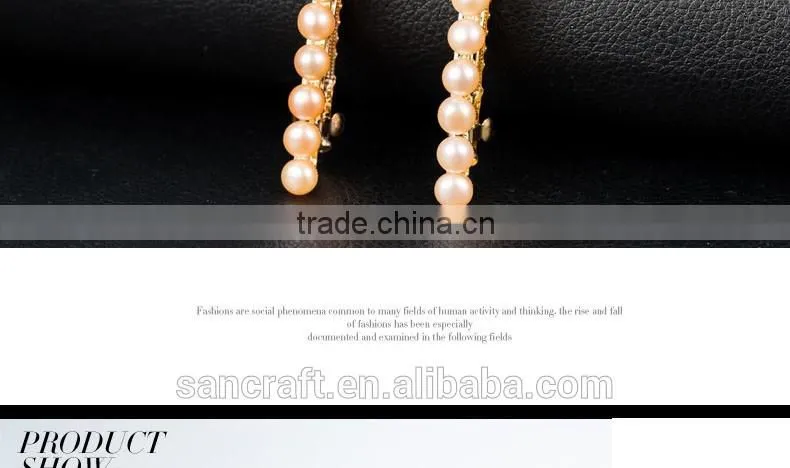 Hot sell grace design Austrian crystal natural pearl two colors flower hair clip