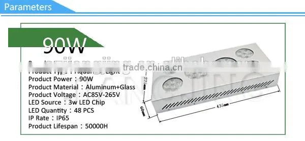 90W Auto Dimming Elegant No Noise Smart Aquarium Light LED With Timer