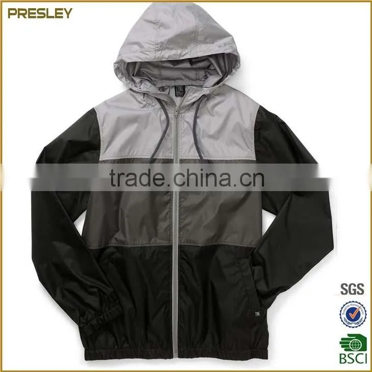 custom waterproof nylon polyester windbreaker jacket with your own logo label for promotion
