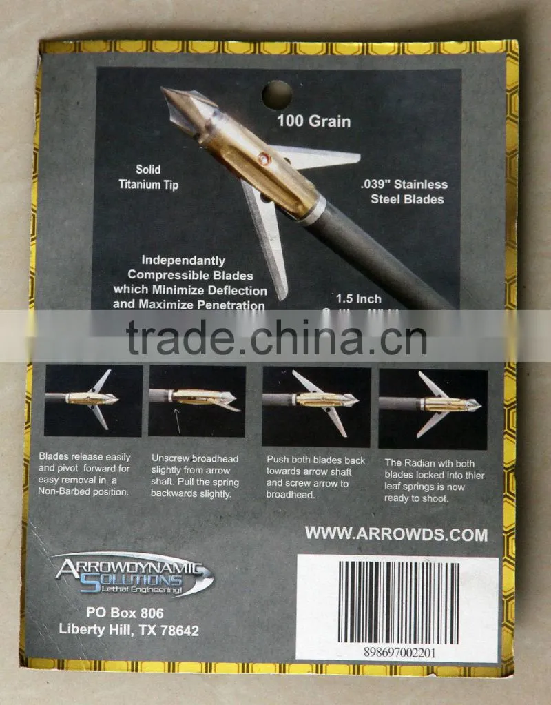 Arrow dynamic Solutions New Radian 100 Grain Broadheads,Good Quality