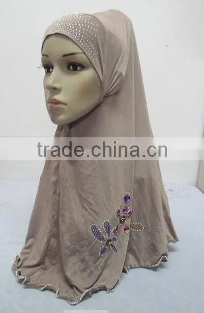 H251 latest muslim hijab with rhinestone and crystals