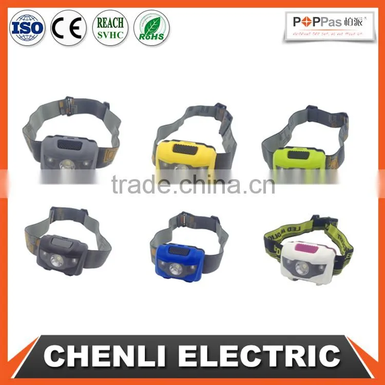 Poppas T16 2+1 red smd led 3AAA battery operated waterproof outdoor camping running walking reading ultra bright headlamp