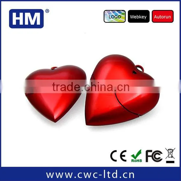 wholesale promotion gift heart shape usb pen drive