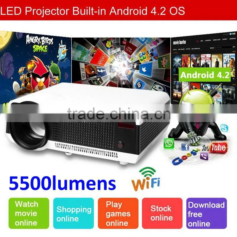 4k Projector 3D Projector Supports 4K Decoding LED Projector with Android WIFI Bluetooth Home Theatre for Business
