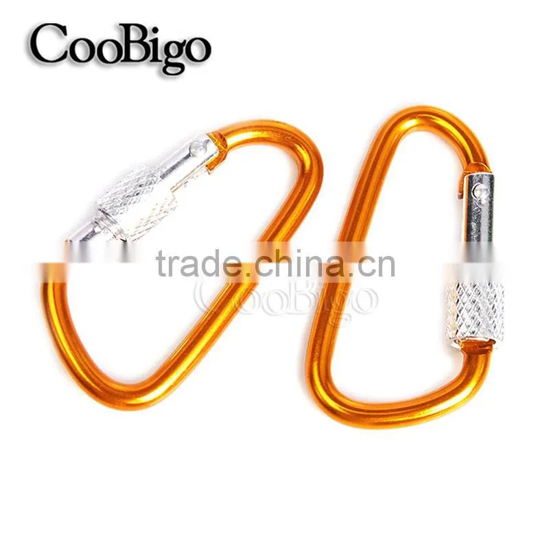Aluminum Spring Locking Carabiner Snap Hook Hanger Keychain Hiking Camping #FLQ187-8C(Mix-s)