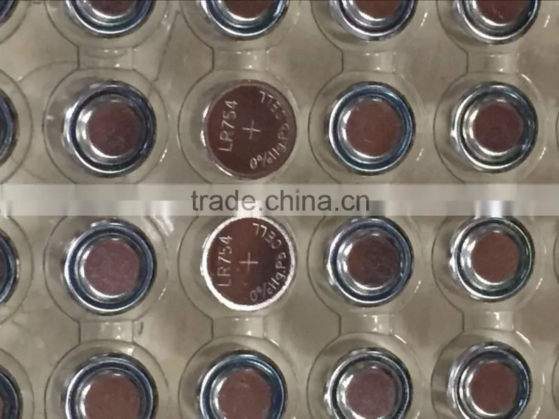 0% Hg, Pb AG5 LR754 1.5v alkaline button cell battery ag1 ag3 ag5 ag4 ag10 ag12 ag13 batteries