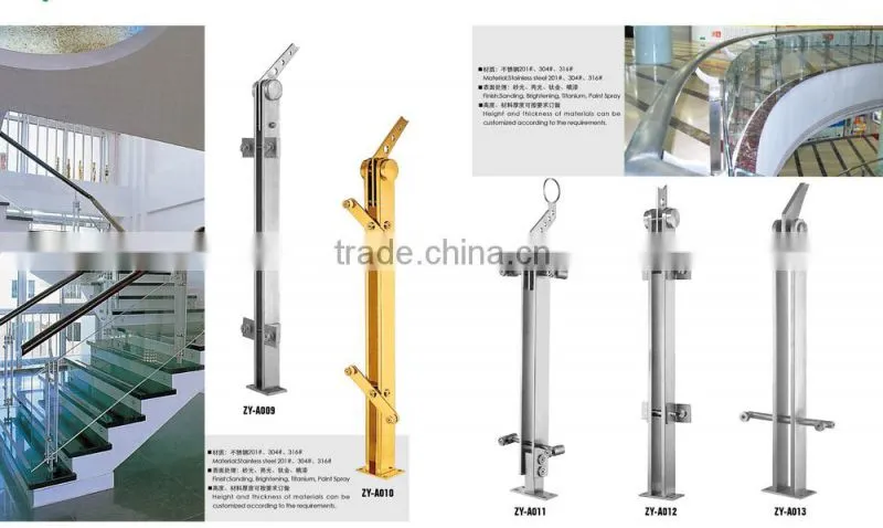 stainless steel railing glass clamp,interior glass railing