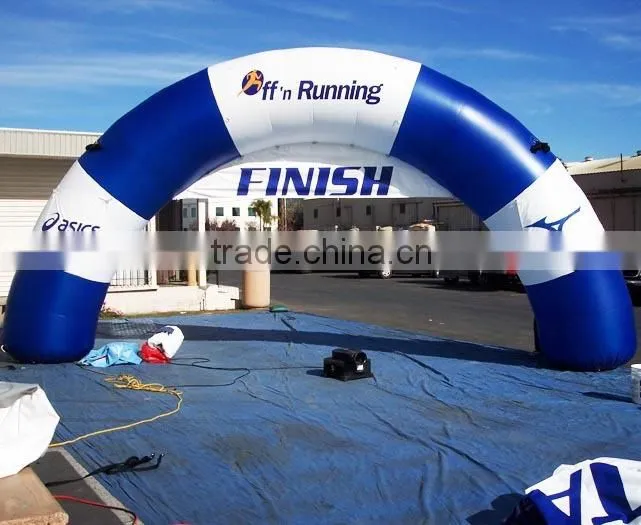 Amazing customized inflatable finish line arch in blue