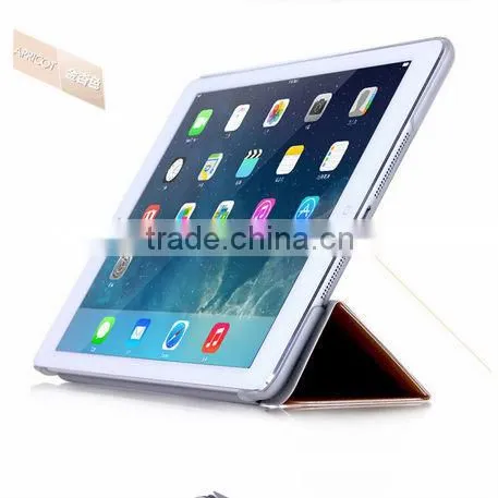 PU leather three folder best for ipad air case D0110