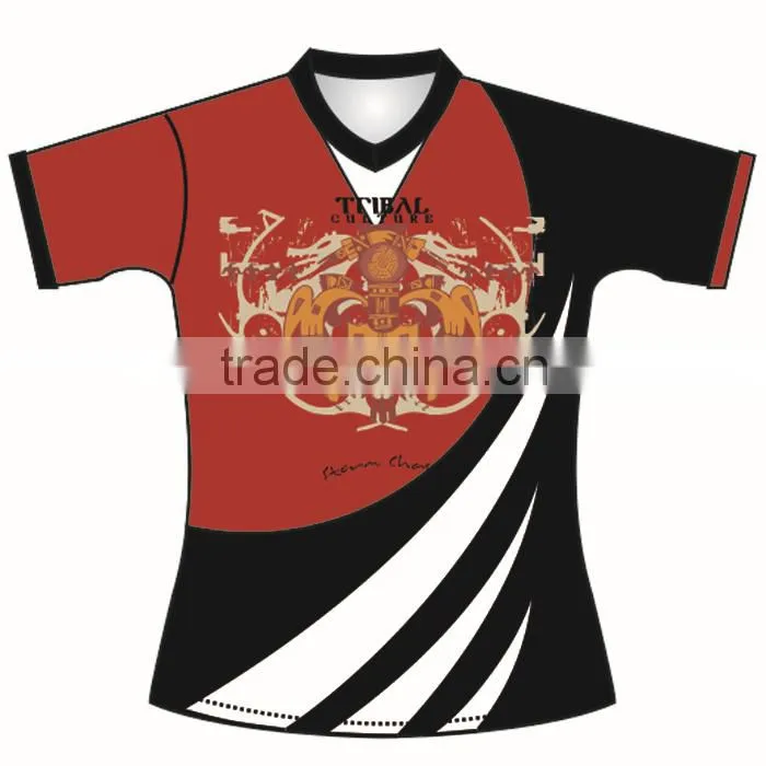 New arrival 100% polyester subliamtion custom rugby jersey