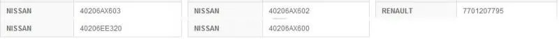 MDC1607 40206-AX602 40206-EE320 40206-AX60A 7701207795 40206AX600 40206AX602 40206EE320 40206AX603 for renault modus disc brake