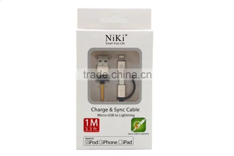 Nice Designed 2 in 1 USB Charging Cable for iPhone and Android Product