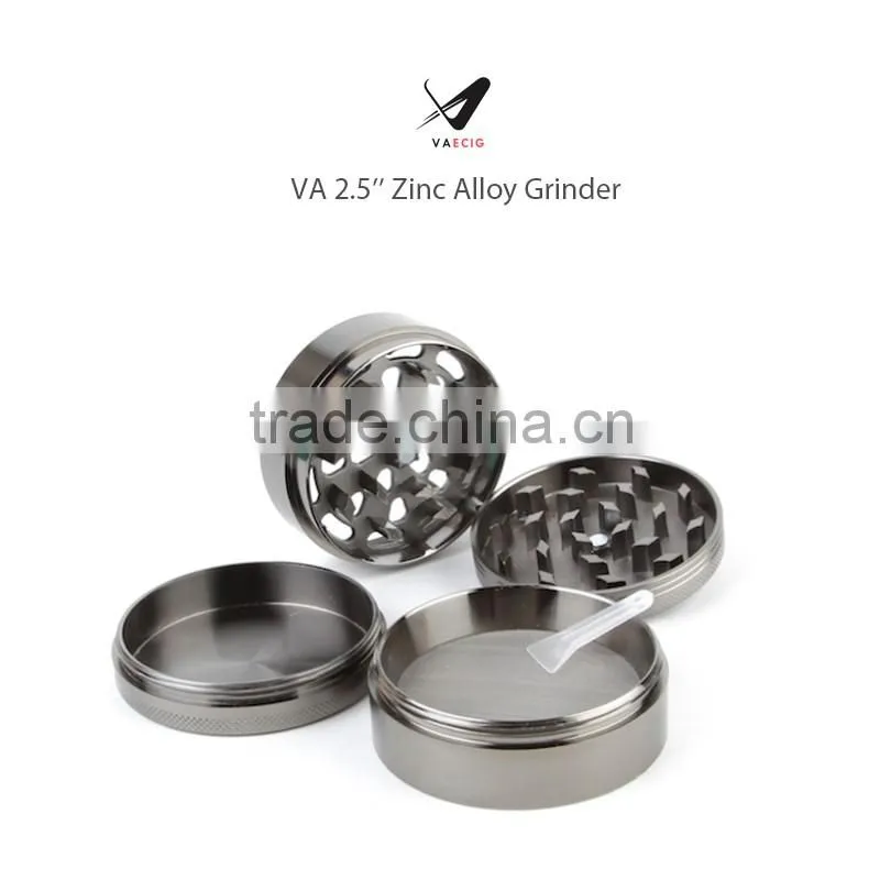 VA 4 Parts Chromium Crusher Herb Grinder, Heavier & Stronger Zink Alloy Grinders with Beautiful Polished Chrome Finished