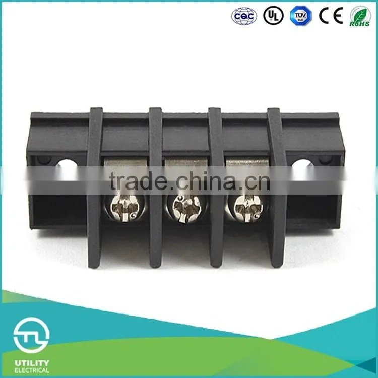 UTL Hot 8.255mm Pitch Black Single Row Brass PCB Screw Terminal Block 20A 300V