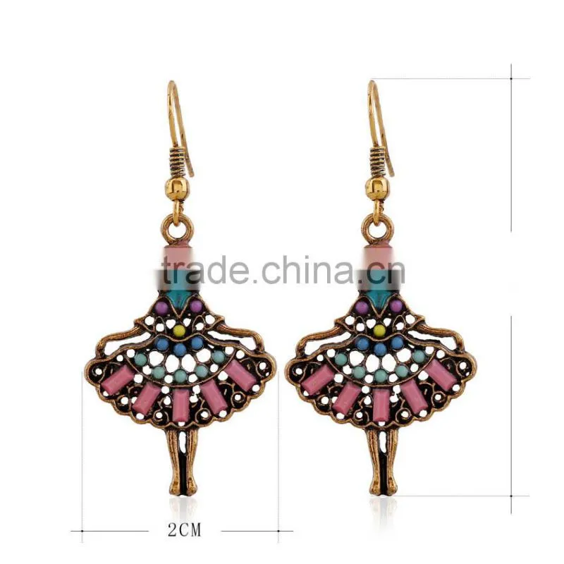 New items dancing girl design fashion beaded drop earring