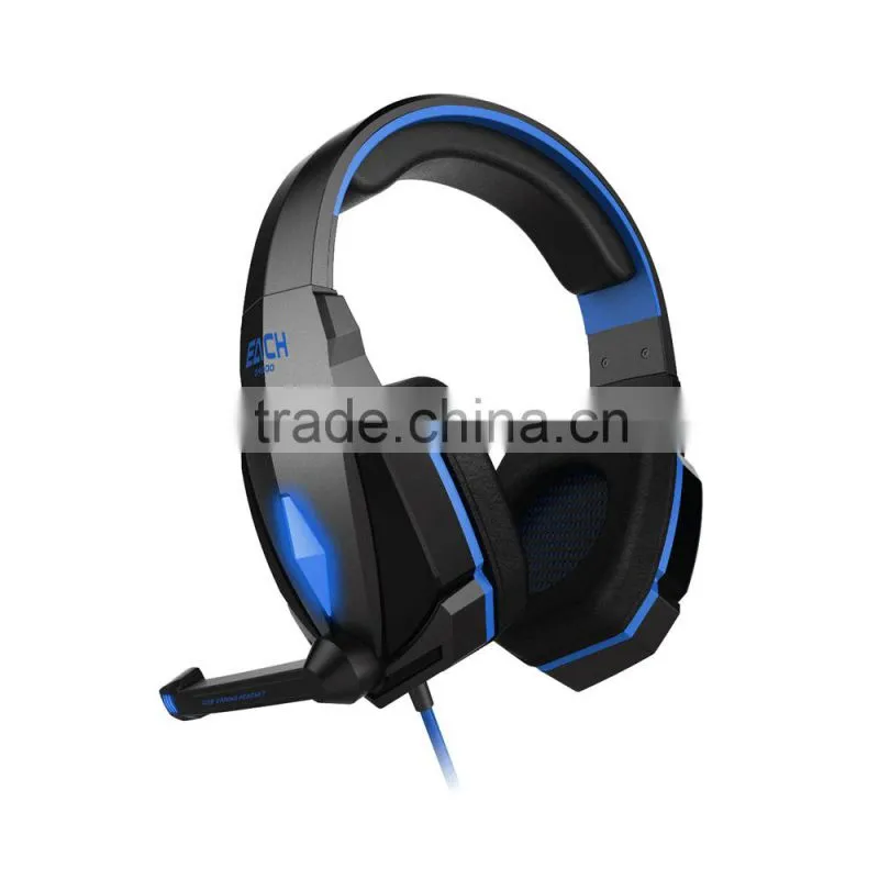 Hot selling china wired gamer headphone with mic for promotion sales