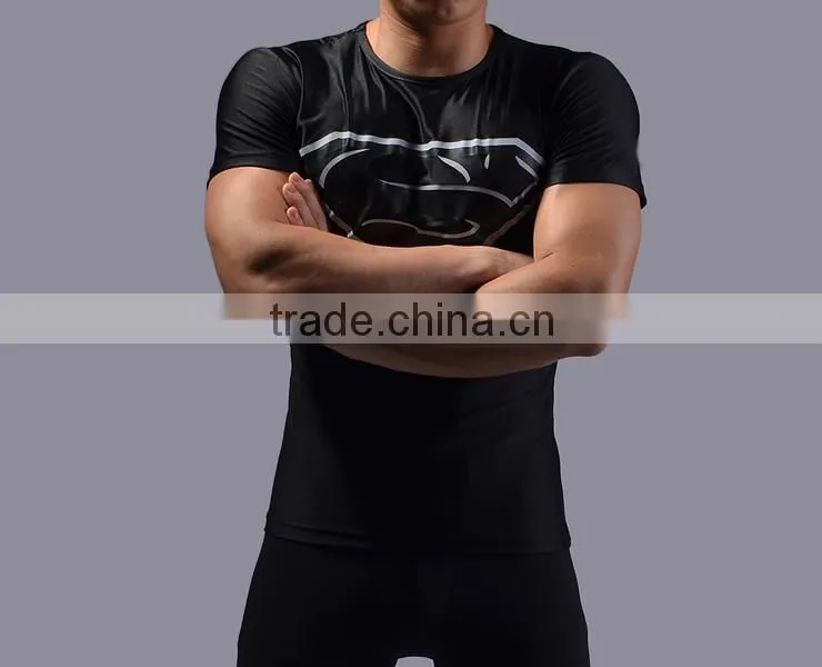 2016 wholesale China clothing fashion marvel superman t shirt short sleeve mens fashion tee tops