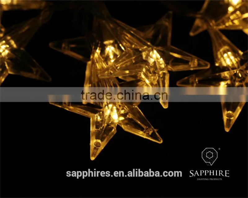 led battery christmas decoration string light with transparent stars