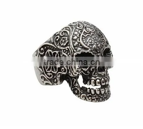 Fashion Man's Stainless Steel ring Personality punk skull Titanium steel Rings