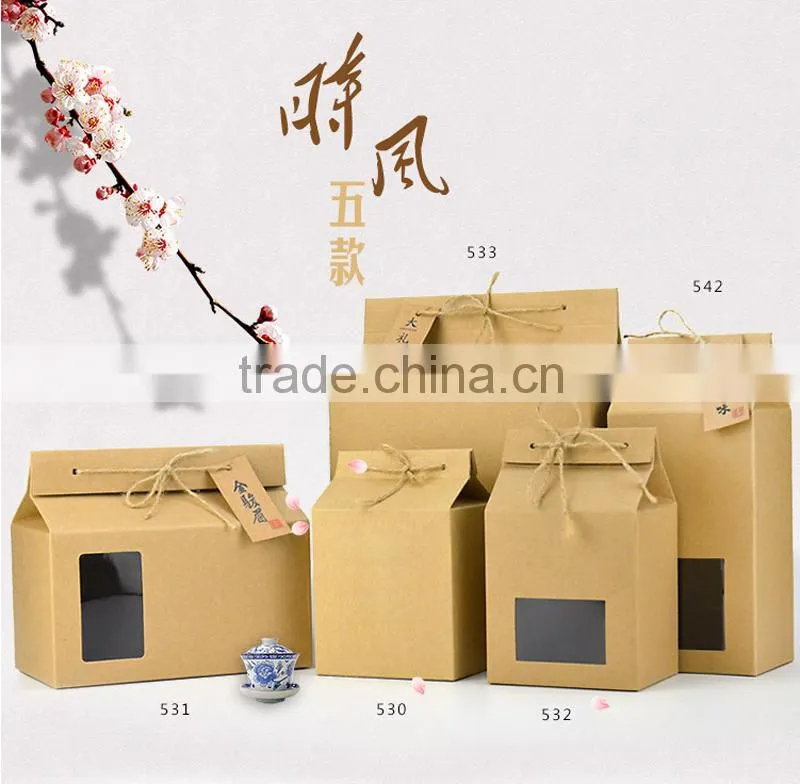 custom PVC window kraft paper box