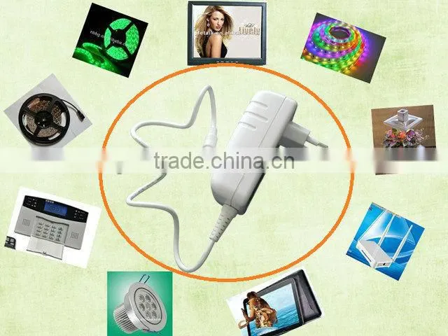 ac dc adaptor 12v 1000ma EU.AU. white (colour) pass UL.KC.FCC.SAA.for LED monitor,POS,CCTV camera