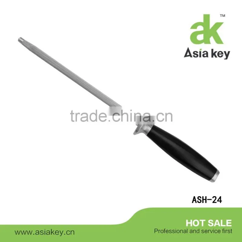 Hanging Storage 9 Inches PP Material Handle Black Color Sharpening Steel For Kitchen Knife
