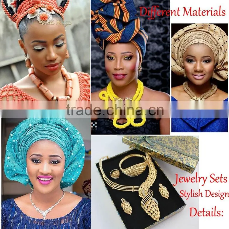 fashion jewelry crystal bead African Handmade crystal Rhinestone jewelry set 18k gold jewelry