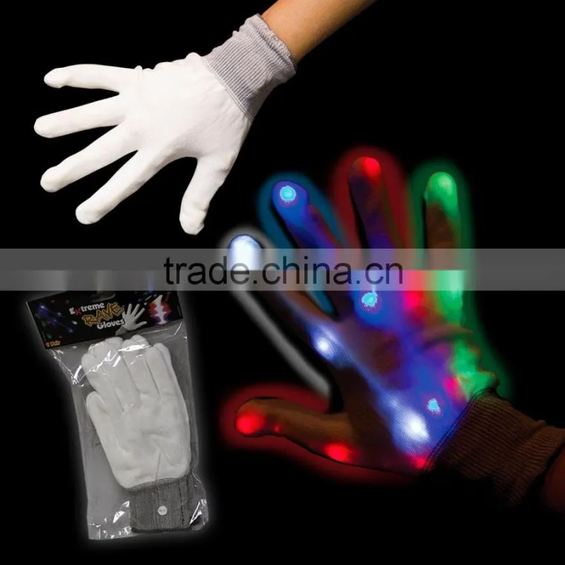 2016 halloween led fiber cheering glove,led gloves