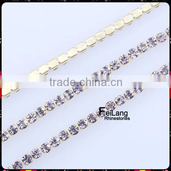Decorative strass crystal rhinestone chain for cloths