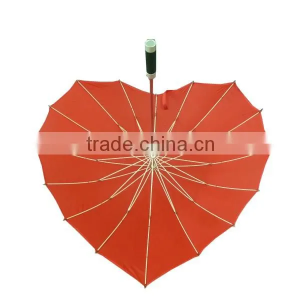 heart shape umbrela with fiberglass ribs