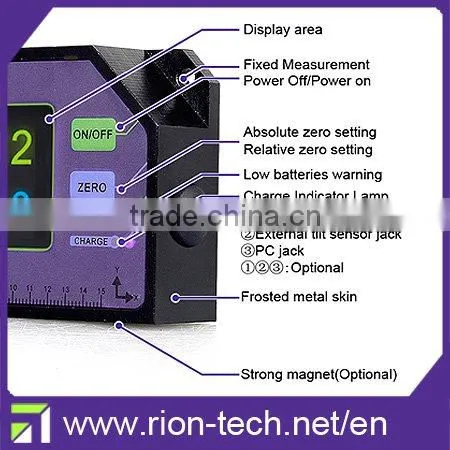 inclinometer digital sensor digital angle gauge with RS232/RS485/TTL interface , Max range can be +/-90deg