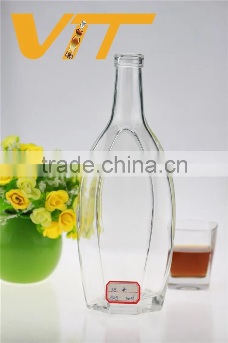 High quality champagne glass bottle sell better glass bottle wide body glass bottle