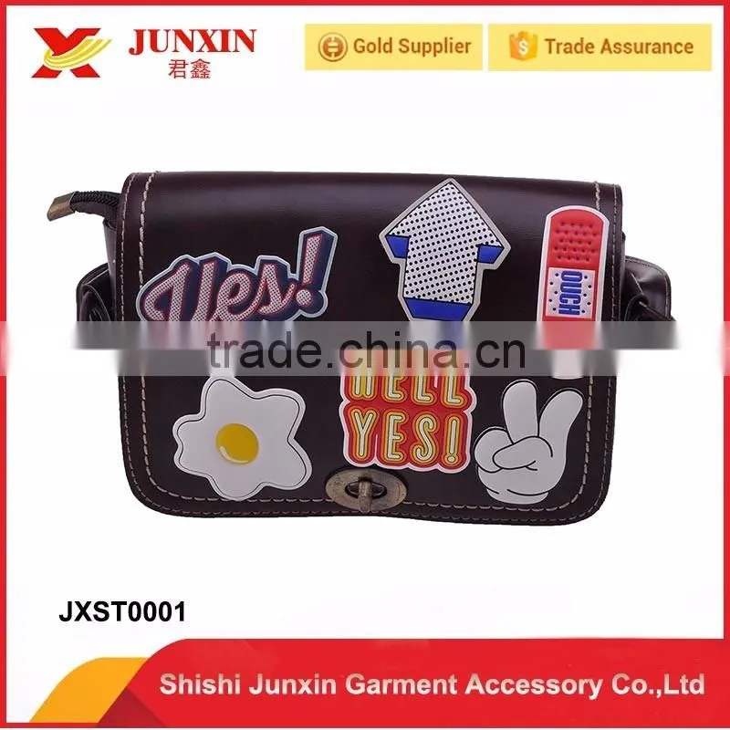 Leather stickers accept custom design sticker with 3D effect embossed or debossed the best quality