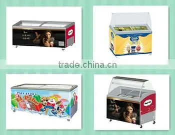 325L commercial display freezer ice cream freezer with CE for supermarket