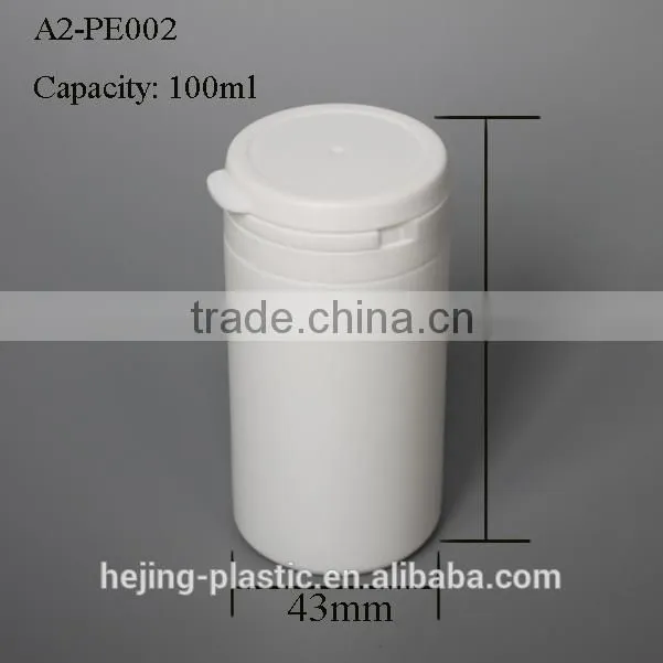 100ml PE plastic jar for personal care flip top cap are available