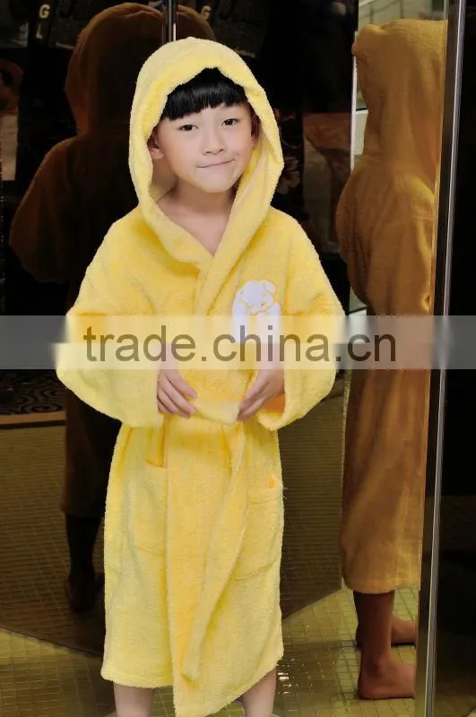 wholesale 100 cotton funny kids extra long bathrobe with hooded
